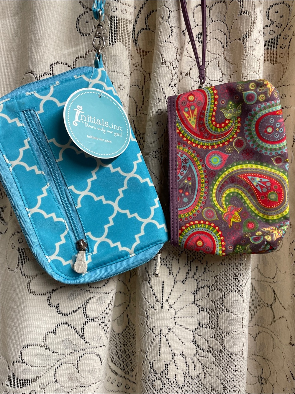 Initials, Inc. Turquoise Patterned Wristlet Phone Case and Paisley Print Case